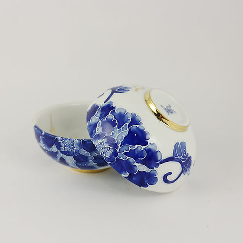 古典青花-中圓杯-青花半朵牡丹